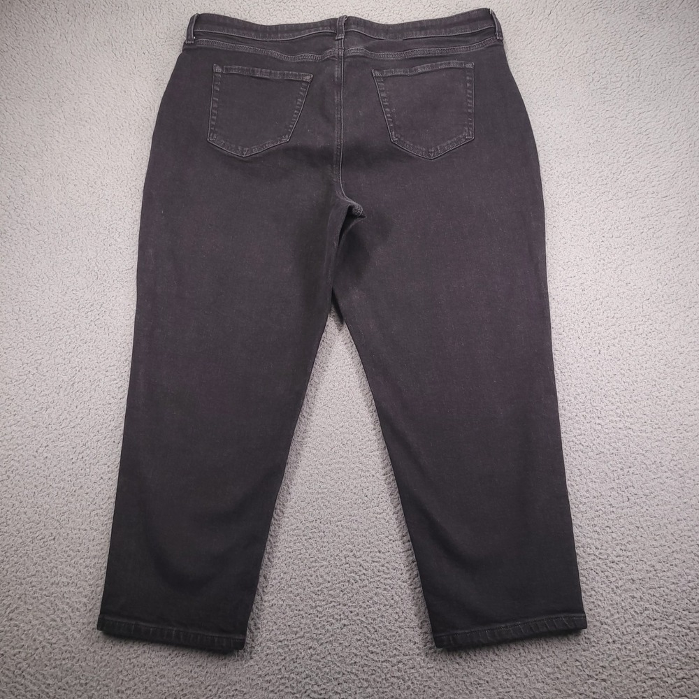 NYDJ Jeans Womens Size 16WP Boyfriend Crop Vintage Black Wash Denim 40x25